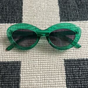 BP Green Crystal Round Cat-eye Sunglasses